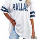 Women Jersey Shirts Football V Neck Shirt Game Day Season Tops Short Sleeve Tee