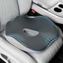Coverado Car Seat Cushion with Memory Foam, Ergonomic Driving Seat Cushion for Sciatica, Tailbone, Back Pain Relief, Premium Non-Slip Washable Cushion for Car, Driver, Office, Wheelchair (1 Piece, Gray2)