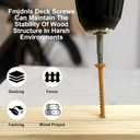 Deck Screws 1-1/2 Inch, Wood Screws #81-1/2, 200 Pcs, Tan Rust Resistant Epoxy Coated, Outdoor Decking Screws, Torx/Star Drive Head Deck Screw, T25 Star Bit Included, for Timber, Fence