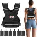 Adjustable Weighted Vest for Men and Women,20-32lb Vest with 6 Ironsand Weights for Strength Training,Body Weight Vest Exercise Set for Running, Walking and Home Workouts (Black)