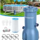 KimFilter Pro Series 1000 GPH Above Ground Pool Filter Pump, Powerful Pool Cartridge Filter Pump, Water Circulation and Filtration System -Improved Water Clean & Clarity, Pools Pumps Above Ground-Gray