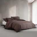 Calvin Klein - Queen Duvet Cover Set, Modern Cotton Washed Percale Bedding with Matching Shams, Cozy Home Decor, Oeko-Tex Certified (Washed Percale Earth Brown, Queen)