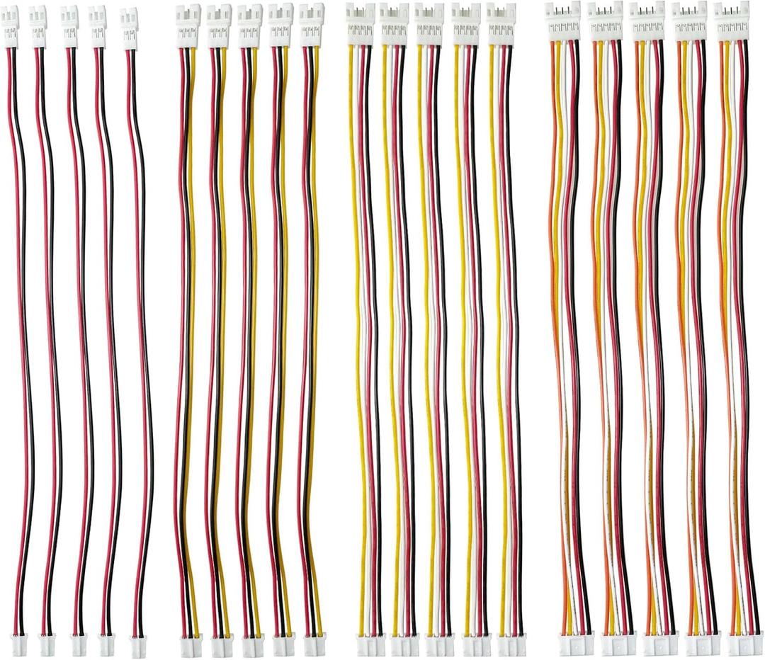 20pcs PH2.0mm 2PIN 3PIN 4PIN 5PIN Double End Female and Male Connector Extension Cord Terminal Connector Electronic Wire Cable 200mm