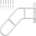 Handrails for Outdoor Steps Wall Mount, Railings for 1-3 Steps, U-Shaped Handrail with Powder Coated Finish, Stair Handrails for Garage, Porch, Yard and Garden (White)