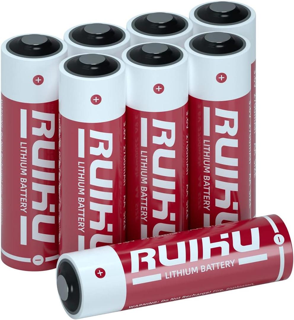 8 Pack ER14505 LS14500 3.6V Lithium Battery, AA Size 2700mAh Lithium Thionyl Chloride Battery(Li-SOCl2) CE/ROHS/UN38.3 Certified, T Type, Non-Rechargeable (ER14505-8 Count)