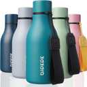 BJPKPK Insulated Water Bottles, 12oz Stainless Steel Metal Water Bottle with Strap, BPA Free Leak Proof Jugs, Mugs, Flasks, Reusable Thermal Flasks for Sports & Travel, Lake Blue