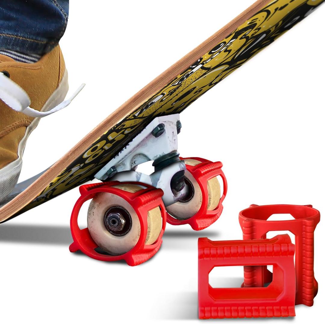 Skateboard Tricks Fast - Perfect for Complete Beginners and Beyond. Fast, Safe, and Easy - Skateboard Accessories for Wheels (Red)