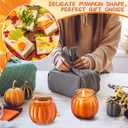 2 Pack Pumpkin Shaped Scented Candles Fall Pumpkin Spice Candles Decor Natural Soy Wax Candle for Home Autumn Halloween Thanksgiving Gift Farmhouse Decoration (Orange)