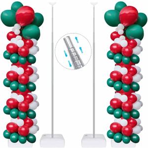 Balloon Column Stand Kit for Floor,Set of 2, SOFTTIME Adjustable and Reusable Balloon Tower Stands Kit with Heavy Base, Metal Balloon Display for Birthday, Wedding, Baby Shower,Party Decorations