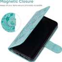 Case for Honor X9 4G/Honor X9 5G/Honor X30/Honor Magic4 Lite Wallet Case with Tempered Glass Screen Protector, Flower Leather Flip Credit Card Holder Stand Phone Cover for Huawei Honor X9 Green