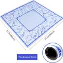 TIASUSAN Large Blue Mahjong Mat (31.5 x 31.5) with Black Carrying Bag, Anti-Slip, Noise-Reducing Table Cover for Mahjong, Poker, Board Games, Dominoes, and Card Games