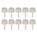 HARFINGTON 10pcs Wool Felt Mounted Mandrel Points 35mm Head 1/4 Inch Shank Conical Polishing Bits Burrs Felt Polishing Buffing Wheel for Rotary Tool