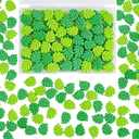 100pcs Slime Charms Cute Resin Charms Ornament Embellishments Bulk Green and Yellow Resin Leaves