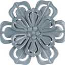 hogardeck Metal Flower Farmhouse Wall Decor, 16" Large Floral Metal Blue Wall Art for Indoor Outdoor, Boho Wall Decor for Bathroom, Living Room, Kitchen, Bedroom, Porch, Garden, Yard