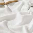 Bedsure GentleSoft 100% Cotton Blanket Queen Size for Bed - Breathable and Lightweight, Soft Cozy Textured Herringbone Woven Blanket for Summer, White, 90x90 inches