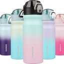 BJPKPK 18oz Insulated Water Bottle With Straw Stainless Steel Double Wall Water Bottles BPA Free Leak Proof Thermos With Lockable Flip Lid And Soft Silicone Spout,Bubble Gum