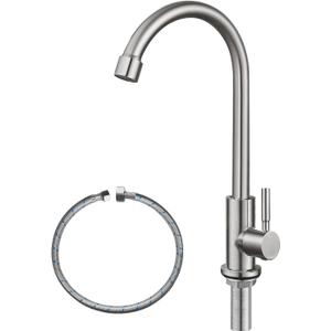 Cold Water Only Faucet SUS304 Stainless Steel Faucet for Kitchen Sink