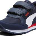 PUMA Kids ST Runner Hook and Loop Sneaker, Navy-White Nylon SS25, 7 US Unisex Toddler