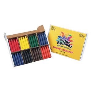 S&S Worldwide Color Splash! Chubby Crayons. Easy To Grip Chunky Crayons For Kids & Seniors, Divided Box For Sorting, 12 ea of 8 Bright Colors, 2-3/8"L x 7/16" diam. No wrappers, Non-Toxic, Pack of 96. S&S Worldwide Color Splash! Chubby Crayons. Easy To Grip Chunky Crayons For Kids & Seniors, Divided Box For Sorting, 12 ea of 8 Bright Colors, 2-3/8"L x 7/16" diam. No wrappers, Non-Toxic, Pack of 96.
