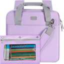 Realove 3 Inch 3 Ring Zipper Binder with Double Shoulder Strap & Handle - 3 D-Ring Binder with Zipper with Multi-Pocket (for 13 Laptop & Tablet and Smaller) for School-Purple(Pen not Included)