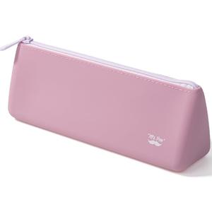 Mr. Pen- Silicone Pencil Case Pouch, Dusty Pink, Aesthetic Triangular Design, Multipurpose, Aesthetic Pencil Case Small, Silicone Makeup Bag