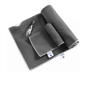 IUGA Yoga Towel for Hot Yoga Non Slip Extra Thick Yoga Mat Towel + Hand Towel 2in1 Set with Corner Pockets Super Absorbent and Quick Dry Hot Yoga Towel 72x26