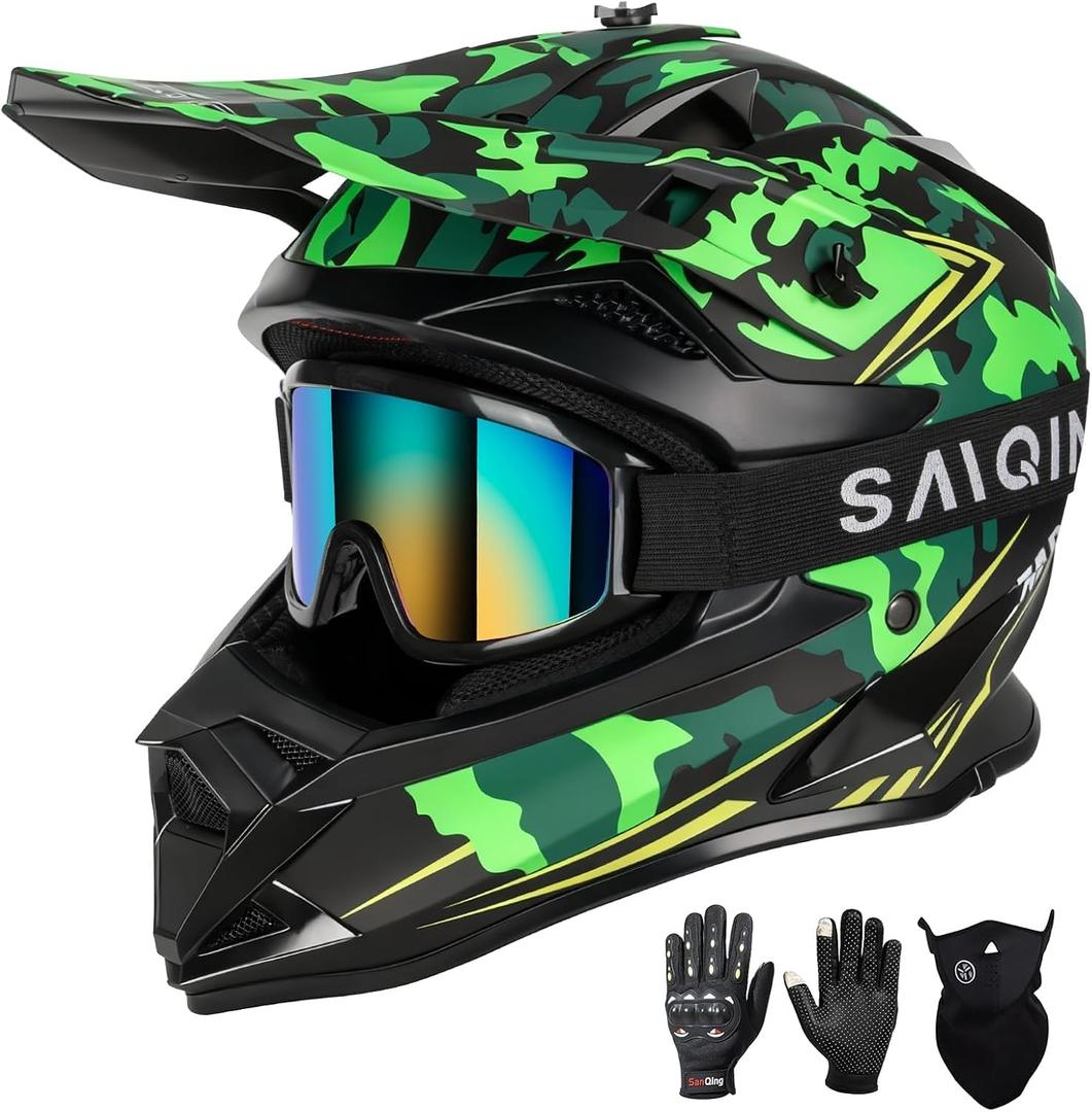 SPARK Adult Dirt Bike ATV Motocross Helmet for Men Women DOT Certified M