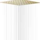 High Pressure Square Brushed Gold Shower Head 16 Inches Large Stainless Steel Shower Heads,Ultra Thin Rainfall Bath Shower 1/2 Connection Shower Head Rain