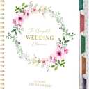 Wedding Planner for Bride - Wedding Planning Book and Organizer, 8.5" x 11" with Tabbed Sections, Metal Corner, 5 Inner Pockets, Sticker, Wedding Countdown Calendar (White-Floral)