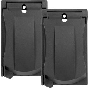 Maxxima 1-Gang Vertical Outdoor Outlet Cover Box, Heavy Duty Weather Resistant, Universal Flip Cover with Auto-Close, Compatible with Standard Outlets, GFCI, Switches & more, Black (3-Pack)