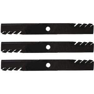 Set of 3 New Toothed Mulch Mower Blade Fits Exmark 103-6398 103-6398-S 103-6403 103-6383 103-6393, 596-749, Lazer Z Models Interchangeable with 103-6383 103-6383