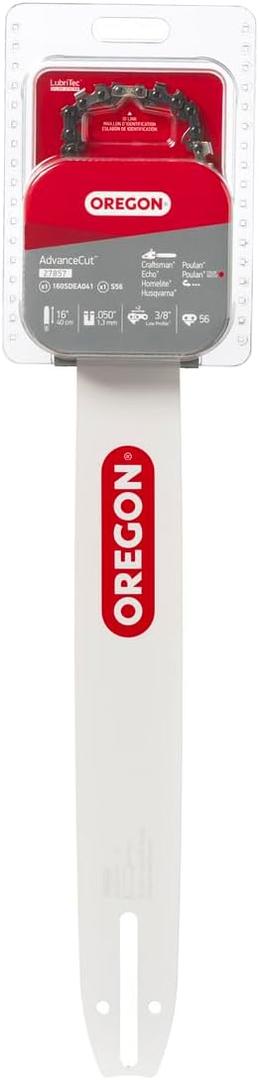 Oregon 16-Inch Replacement Chainsaw Bar and AdvanceCut Chainsaw Chain Combo, 56 Drive Links, 3/8" Pitch, .050" Gauge, Low Vibration (27857)
