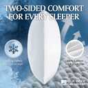 Blue Ridge Home Fashions Cooling Bed Pillows Queen Size Set of 2, Reversible Cooling & Cotton Fabric, Medium Firm, Down Alternative Breathable for Hot, Side, Back & Stomach Sleepers, 20" x 28"