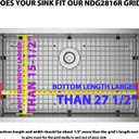 Serene Valley Sink Bottom Grid 27-1/2" x 15-1/2", Rear Drain with Corner Radius 3/16", Kitchen Sink Grid NDG2816R