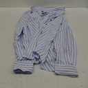 CHYRII Womens Striped Button Down Shirt Casual Long Sleeve Blouse Top (Medium, Blue)