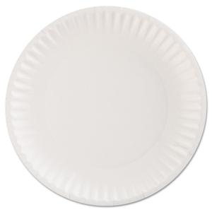 GREEN LABEL 9" WHITE PAPER PLATES 10/100CT