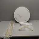 TECHMILLY Round End Table, Faux Marble Sofa Table, Accent Side Table with Metal Frame, Modern Gold Nightstand, Tall Coffee Table for Living Room, Bedroom