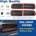 for Challenger Smoked Tail Light Covers Rear Light Guards Exterior Accessories for Dodge Challenger 2015-2024 Taillight Covers Rear Guard Trim Kit Exterior Frame (Smoke Black 4Pcs)