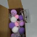 Indoor Star String Lights 6.56 Feet - 20 LED Battery Operated Fairy Lights With Pom Poms - Warm White and Colorful Decor for Home, Bedroom, Kids Playhouse, Holiday, Christmas