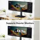 HUANUO Monitor Stand, Freestanding VESA Mount for 13 to 34 Inch Screens, Holds up to 44lbs, 5 Height Options, Swivel Desk Stand Riser With 360 Rotation, VESA 75x75mm/100x100mm