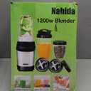 Nahida Blender for Smoothies, 1200W Smoothie Blender for Ice Crushing, Blenders with (2) 6-Fin Blades, Personal Blenders for Kitchen with 23oz, 32oz, 37oz Easy Go Cups for Juices, Silver