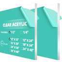 CALPALMY (2 Pack) 1/2" Thick Clear Acrylic Sheets - 12" x 12" Pre-Cut Plexiglass Sheets for Craft Projects, Acrylic Signs, Display Cases or Shelving and More - Easy to Cut with Power Saw etc
