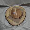 Lipper International Acacia Wood Large Slab Lazy Susan with Bark Rim