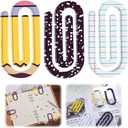 Teacher Supplies Back to School Jumbo Paper Clips Teacher Appreciation Gift 4 Inch Acrylic Paperclip Bookmark Gift Set Big Personalized Paper Clips for Book Lovers 12Pcs