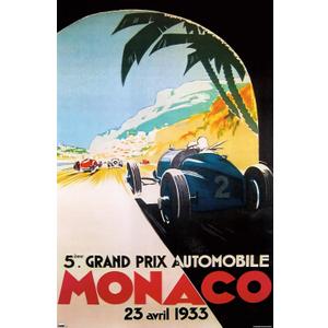 Trends International Vintage Apple Collection - Grandprix Automobile Monaco 1933 Wall Poster, 34L x 22.4W, Unframed Version