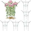 6 Pack Peony Cages and Supports Cages 13" D x 22.8" H Heavy Duty Metal Support Frame for Peonies & Roses Natural Bouquet Shape Garden Stakes for Outdoor Plants Flowers Ornamental (Green)