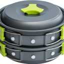 MalloMe Camping Cookware Mess Kit for Backpacking Gear  Camping Cooking Set - Camping Pots and Pans Set - Backpacking Stove/Portable Stove Compatible - Camp Kitchen Equipment Accessories Pot