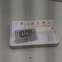 WallarGe Auto Set Digital Wall Clock Battery Operated, Desk Clocks with Temperature, Humidity and Date, Large Display Digital Calendar Alarm Clock for Elderly, Bedroom, Office, 8 Time Zone, Auto DST. (Black)