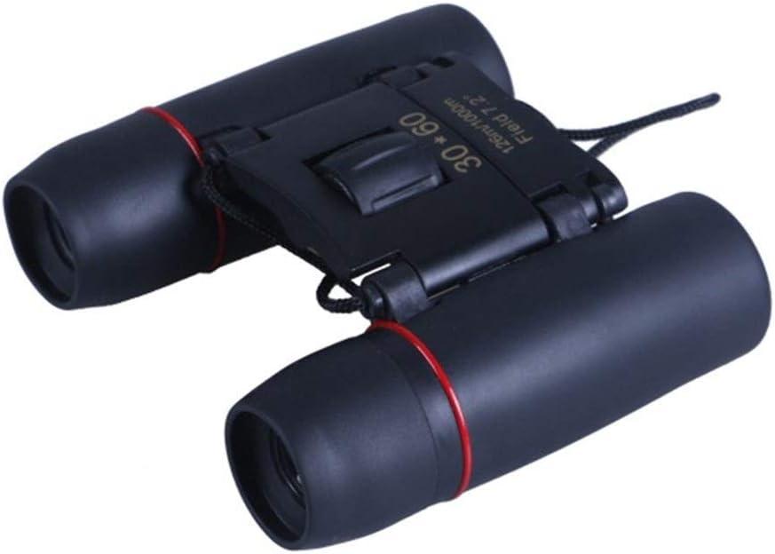 Telescope for Adults, 30x60 Compact Zoom Binoculars Long Range Folding Powerful Mini Telescope BAK4 Optics for Sports Camping Binoculars (Black)