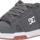 DC Men's Stag Low Top Skate Shoe, Grey/Gum, 13